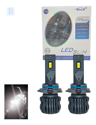 Led Farol Efeito Xenon 6000k Hb4 9006 Csp Duplo Slim 11000lm