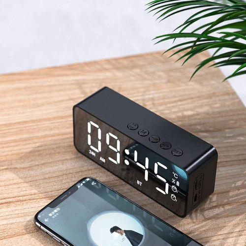 Altavoz Bluetooth Mini Reloj Despertador Doble Pantalla De