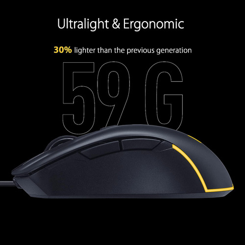 Mouse Asus 90mp0320-bmaa00 Para Juegos Color Negro
