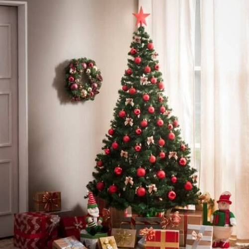 Árvore Natal Decorada Slim 150cm 420 Pontas+43 Enfeites | Parcelamento sem  juros