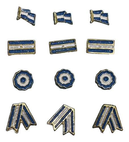 Pin Argentina 4 Modelos Escarapela X 12 Unid Bandera 4 Modelos