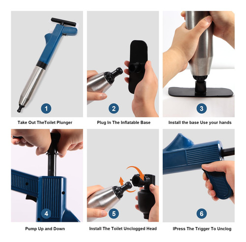 Ticeaik Desatascador De Inodoros Kit 8 In 1, Aceros