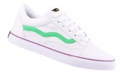 Tênis Mad Rats OldSchool PU Branco/Verde - Tênis Feminino