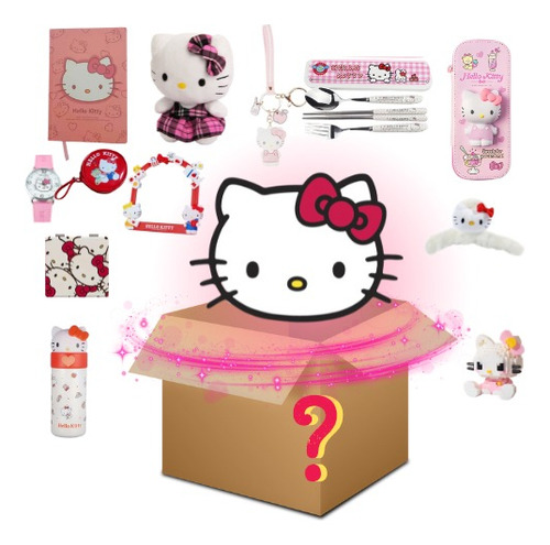 Caja Hello Kitty Mystery 5 Articulos Box Caja Sorpresa Kitty