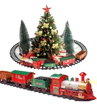 Comprar Tren Navidad Eléctrico Para Niños Luces Sonidos Plata