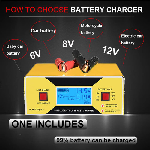 Cargador Automático De Batería Coche 6 A 24 V 0-10 A
