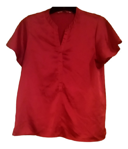 Blusa Seda Roja Talla M Nueva 