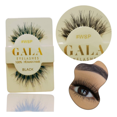 12 Pares De Pestañas Postizas Natural Gala Color Wispy