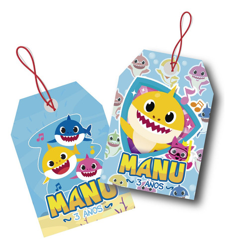 Kit Imprimible Personalizado Cumpleañoa Baby Shark Candy Bar