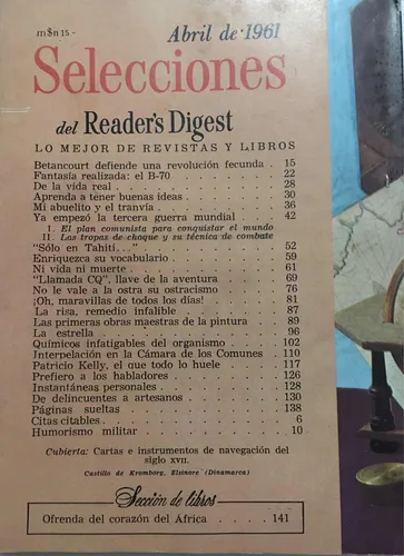 Revista Selecciones Readers Digest Abril 1961 Tomo 41 # 245 (Usado)