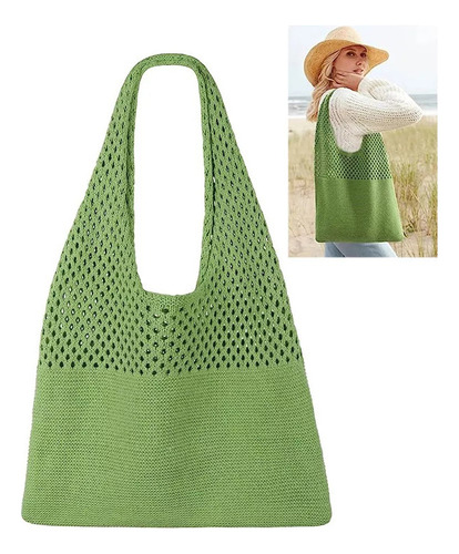 Bolsa De Praia Bolsas De Crochê Shoulder Boho Handbags Color Verde