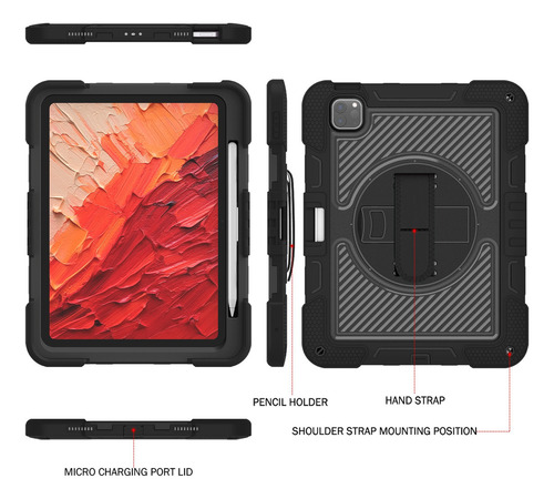 Funda Uso Rudo Para iPad Pro 11 Pulgadas 2024 A2837/a2836