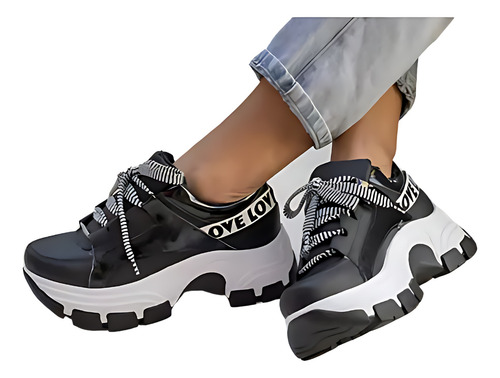 Zapatilla Mujer Plataforma Sneakers Love Urbana Liviana