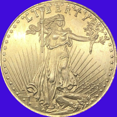 Moeda 20 Dólares Americano 1921- Águia- Cópia Banhada À Ouro