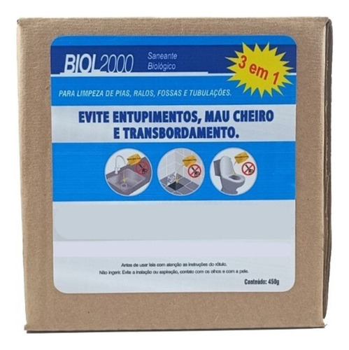 Biol 2000 450g 30 Sachês Desentope Canos Fossas E Tubulações