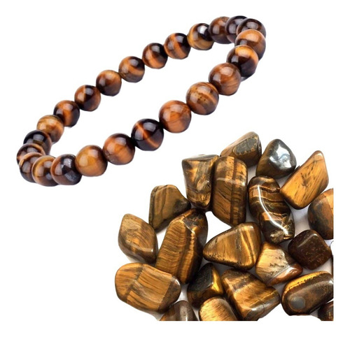 Pulsera con forma de bola de piedra con forma de ojo de tigre, coraje y protección, 19 pulgadas de diámetro y 6 cm