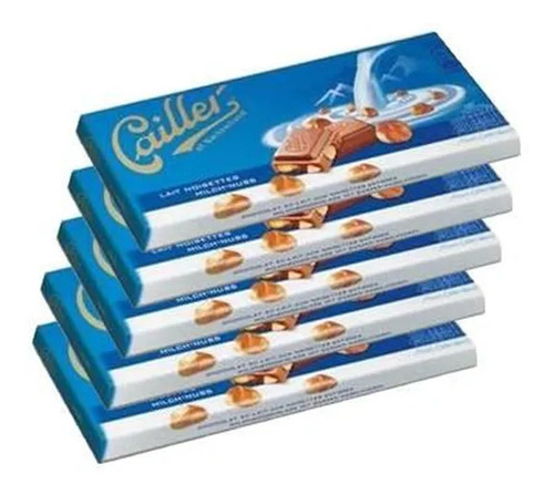 5x Chocolate Suiço Cailler Ao Leite Com Avelãs 100g