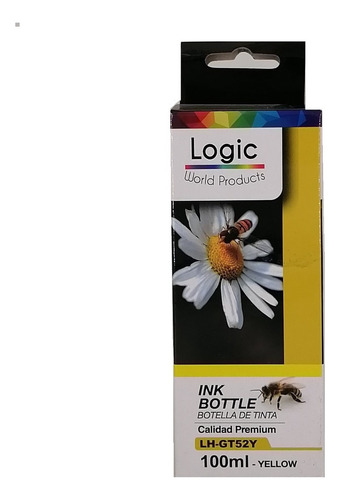 Tinta Para Hp Logic Gt-52 Yellow 100ml