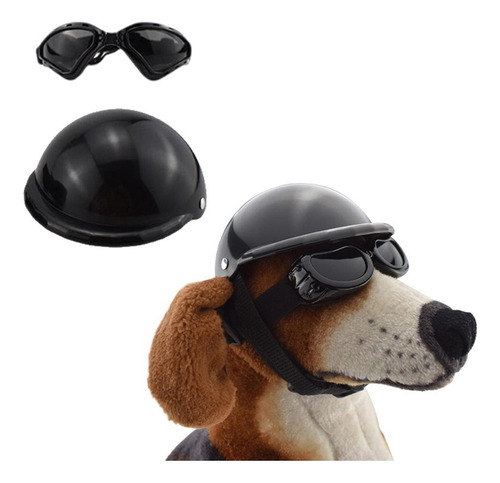 Casco Con Lentes De Moto Para Perros .