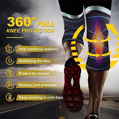 Imagen 4 de 4 de Rodillera Meñiscos Ligamento Ajuste Cruzado Deportiva Unisex