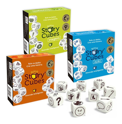 Rory Story Cubes + Ação + Viagens Jogo De Dados Galapagos