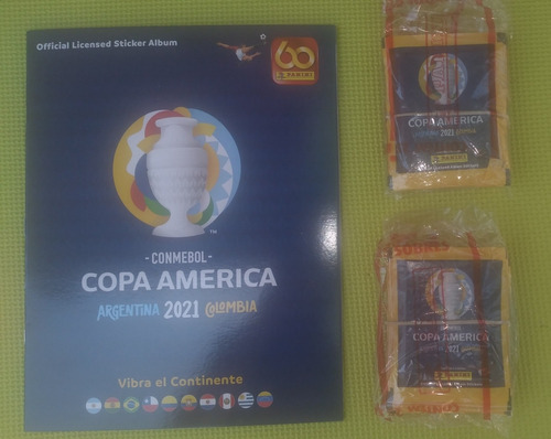 Álbum Fútbol Copa América 2021/ Tapa Blanda + 50 Sobres 