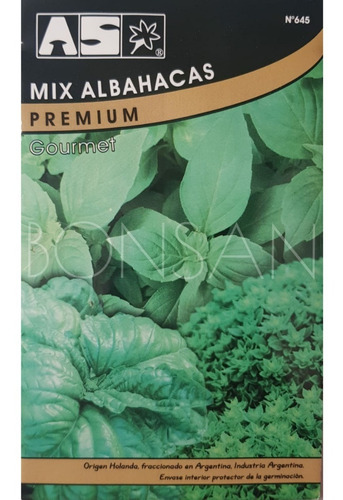 Sobre Semillas As Albahaca Mix Gourmet Premium Importada