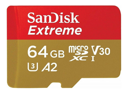 Imagen 1 de 2 de Tarjeta de memoria SanDisk SDSQXA2-064G-GN6AA  Extreme con adaptador SD 64GB