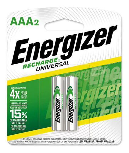 Pack X 4 Pilas Aaa Energizer Recharge Nh12-700 - Blister