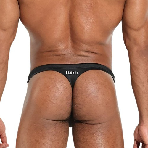 Bronceo Tanga Swimwear Bañador Hilo Hombre Negro Lycra Bloke