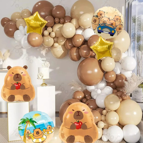 14 Unidades Dibujos Animados Anime Tema Capibara Cumpleaños Decoración Capybara Happy Decoration Cosas De Capybara, Para Niños, Cumpleaños, Fiestas, Bodas, Festivales, Globos