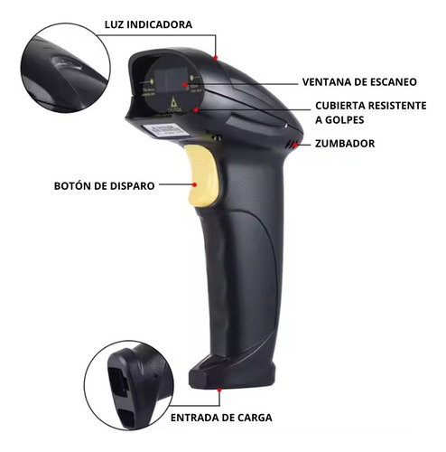 Lector Codigo De Barras Inalambrico Usb Recargable Seisa