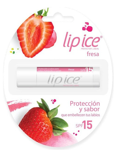 Lip Ice Spf 15 , Con Sabor Frutilla , Protege Y Humecta