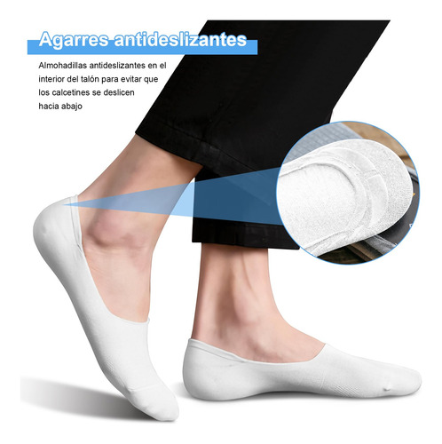Calcetines Invisibles Para Hombre De Algodon, 12