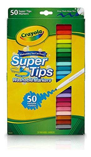 Crayola 50ct Marcadores Lavables Super Tips 50 Variedad De C