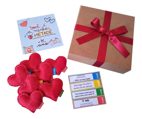 Imagem 3 de 10 de Kit Presente Personalizado 20 Corações Com Frases Românticas