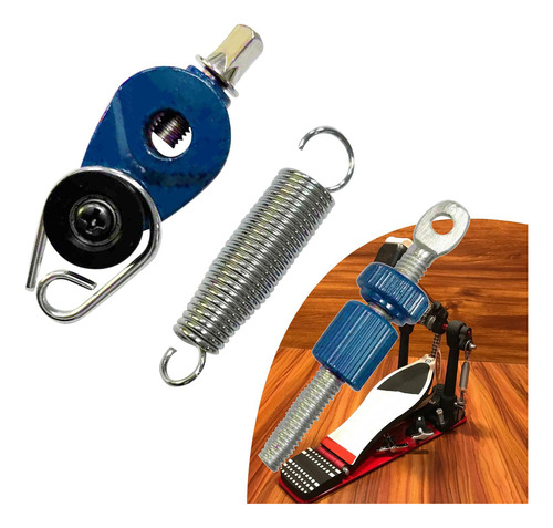 Kit De Pedal De Pie De Bombo De Metal Resorte Y Tensor Azul