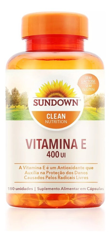 Vitamina E 400ui 100 Softgels Sundown Saúde Cardiovascular