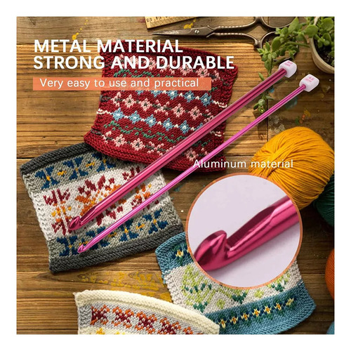 Set Of Aluminum Tunisian Crochet Needles, Kit