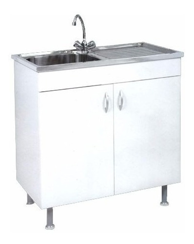Imagen 1 de 2 de Bajo Mesada Cocina 80 Cm Incluye Bacha Acero Sifon