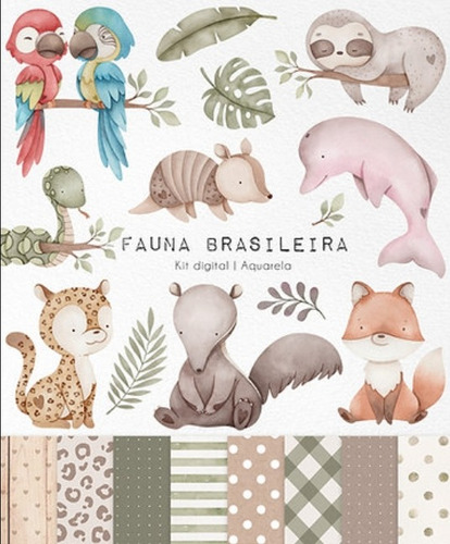 Kit Imagenes Png Animales Fauna Brasil Selva Acuarela Ni31