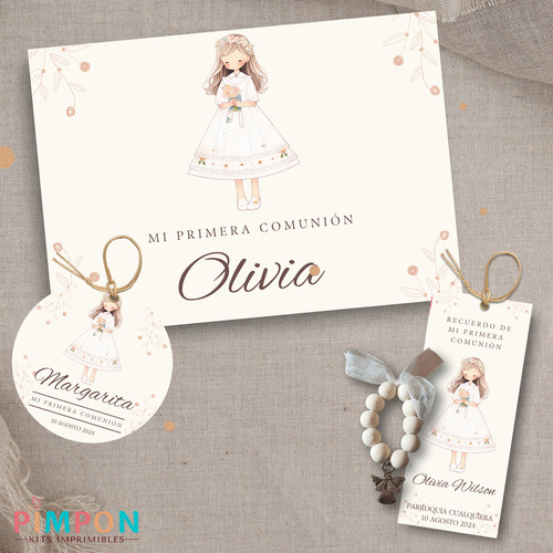 Kit Imprimible Comunion Bautismo Confirmacion - Mod. 7