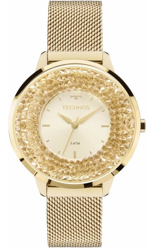 Relógio Technos Feminino Crystal Elegance 2035mLG/4x Analogo Cor da correia Dourado Cor do bisel Dourado Cor do fundo Dourado