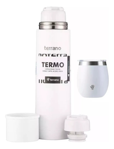Termo Terrano Bala 750 + Mate Acero + Bombilla De Regalo