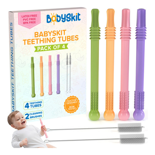 Tubos De Dentición Flexibles Para Bebés Pajitas Y Varillas D