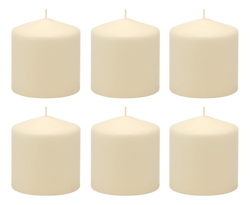 Velas De Pilar Altas Sin Aroma, 3 X 6 Pulgadas, Color Blanco