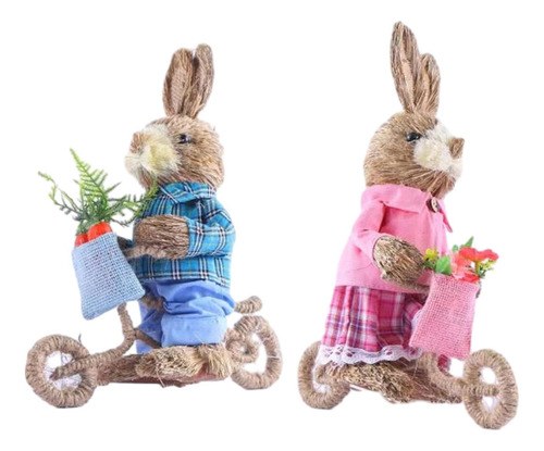 2 Piezas De Figuras De Conejo De Pascua, Decoración De De