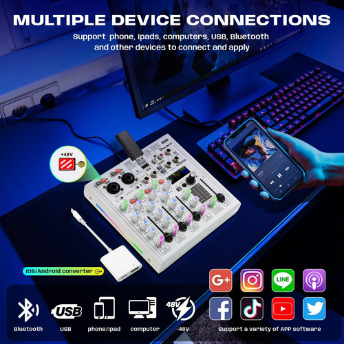 Mezclador De Audio Profesional De 4 Canales De 4 Canales Con