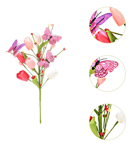 Flores Artificiales, Tulipanes, Ramo, Adornos, 1 Pieza