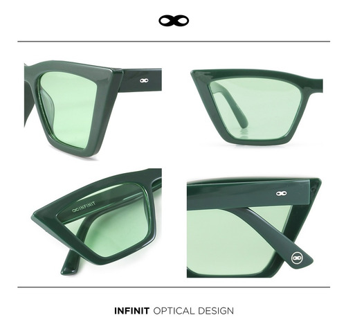 Imagen 3 de 6 de Gafas De Sol Infinit Frida Verde Lente Verde Claro